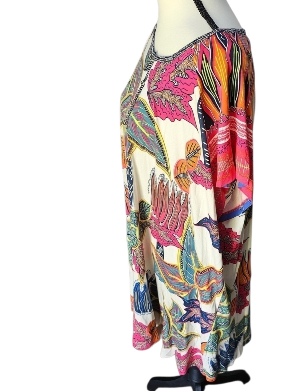 Soft Surroundings Tigerwood Placed Print Tunic Top in Ecru Multi - Picture 8 of 9